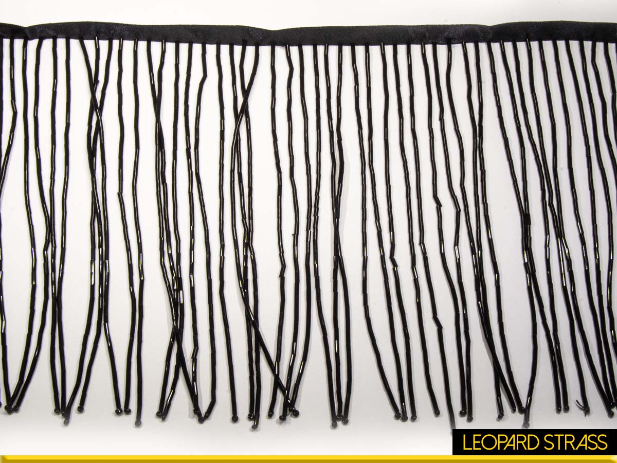 Frange de perles : Noir