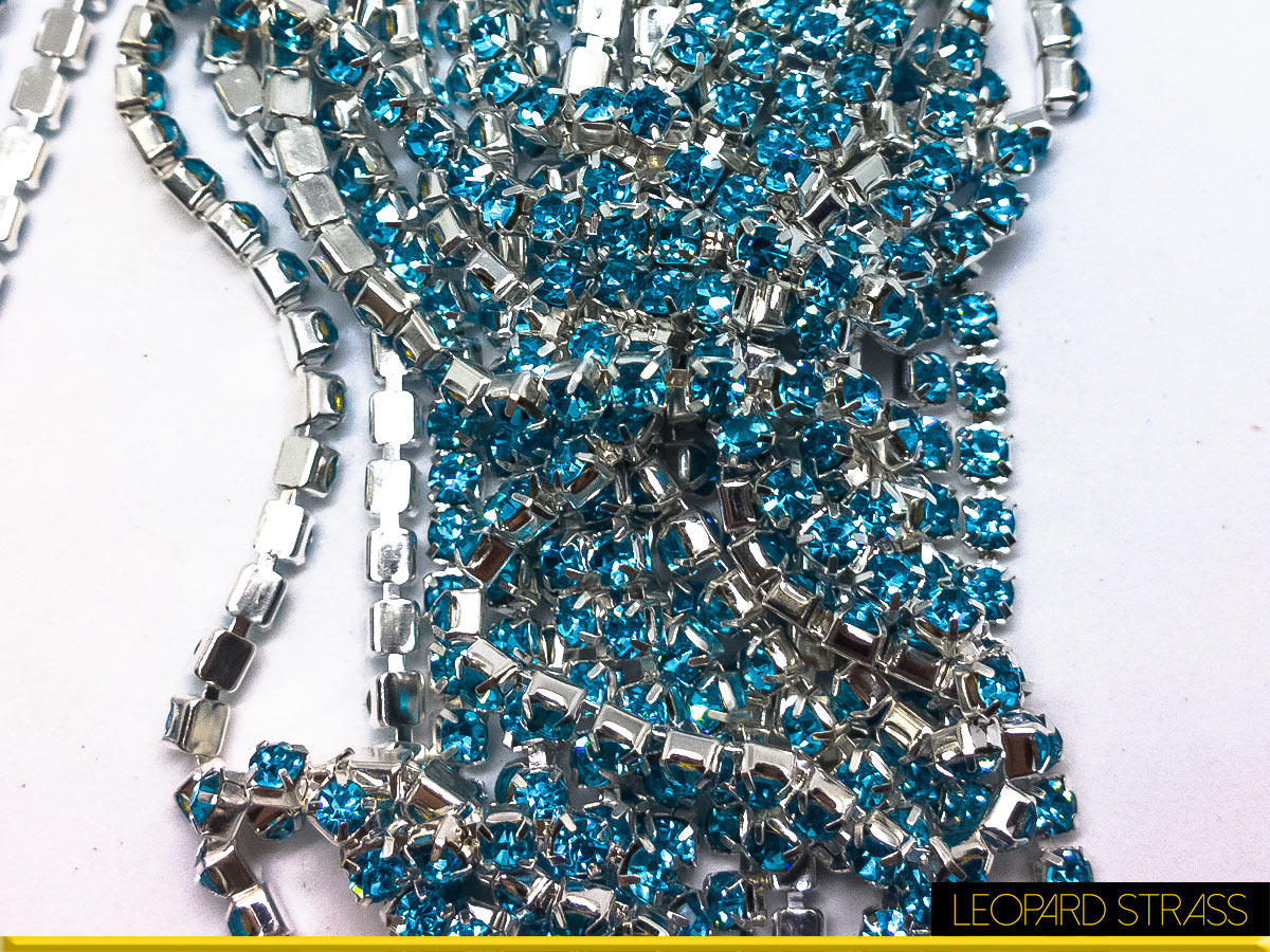 Catena di Strass - Aquamarine