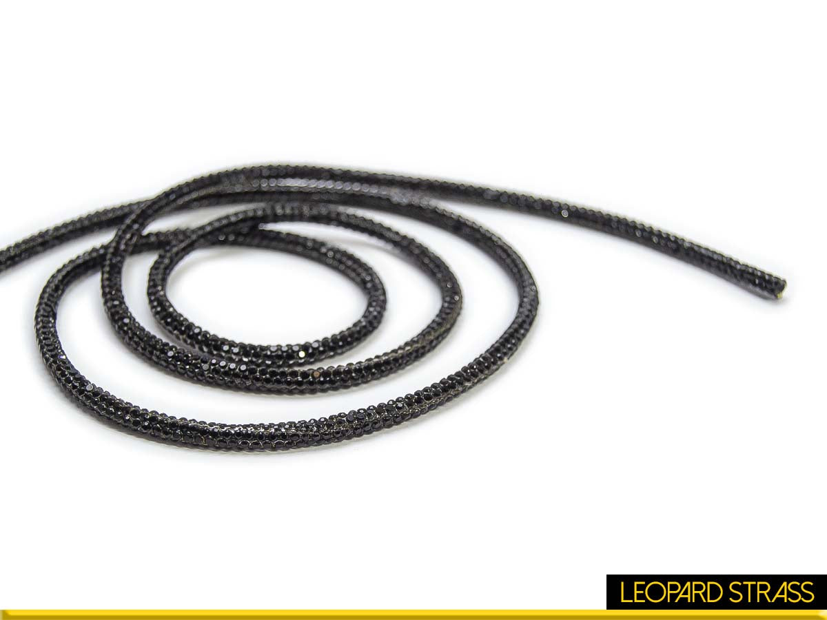 Rhinestone Embellished Rope / Cord : Jet Black