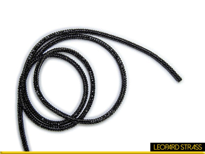 Rhinestone Embellished Rope / Cord : Jet Black